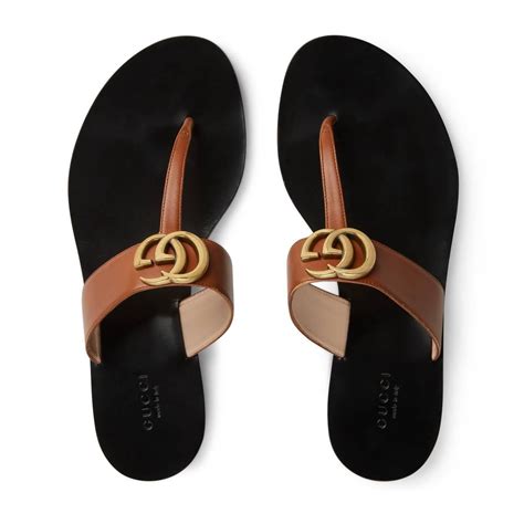 brown gucci thong sandals|Gucci t strap shoes.